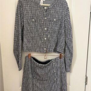 H&M Black and White Tweed Set